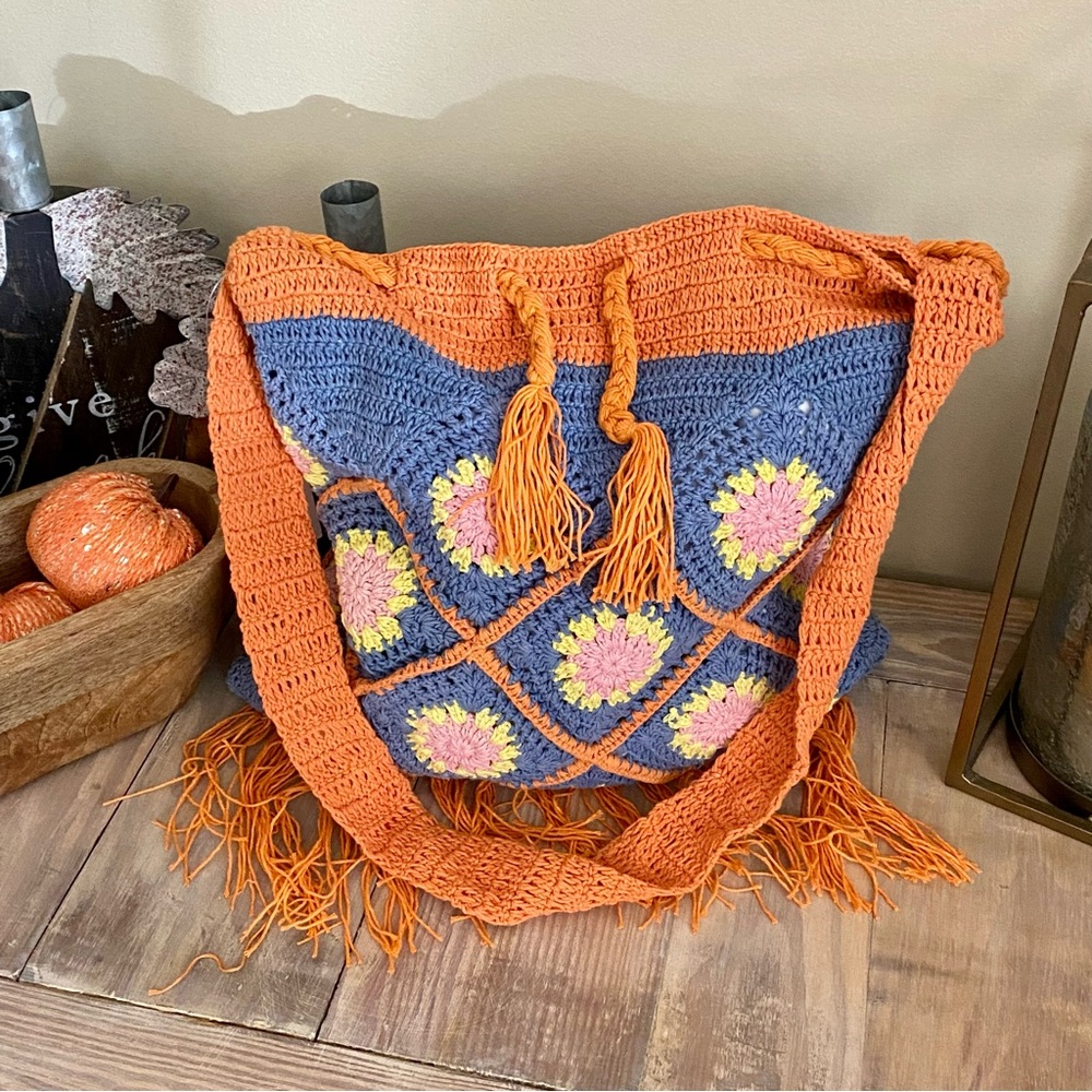 Urban Outfitters Crochet Fringe Shoulder Bag